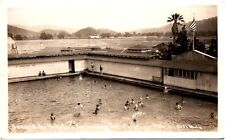 Scene at Pacheteau Swimming Pool Calistoga California 1946 RPPC Postcard Photo picture
