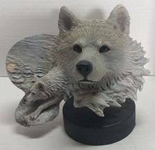 Rick Cain Arctic Son 1993 Limited edition Wolf Sculpture. #1284 10.5 Wx 9 H READ picture