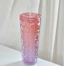 Starbucks China Pink Purple Gradient 24oz Diamond Tumbler Valentine's Day Gifts picture