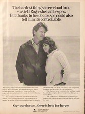 1986 Burroughs Wellcome PRINT AD Genital Herpes Couple VTG 1980s Pharmaceutical picture