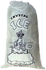 Crystal Clear Plastic Ice Bags with Cotton Draw String, 10 lb., Pack of 100 picture