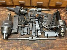LOT OF MACHINIST TOOLS, DRILL CHUCKS, PARALLELS, & MORE. HEAVY LOT PIN picture