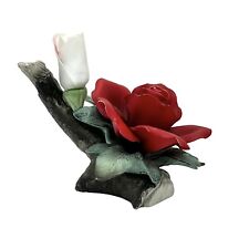 Vintage Lefton Porcelain Red Rose Figurine 5” x 5” picture