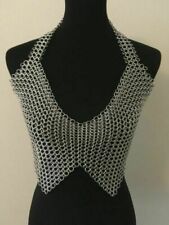 Chainmail Halter Top, Aluminum Butted Armor Halter, White Anodized Finish picture