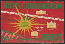 Hotel Buckingham, Paris, France, Hotel Label, Unused, Size: 102 mm x 79 mm. picture