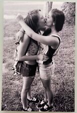 Lesbian KISS Affectionate Couple Women Kissing Gay Interest REPRINT Photo picture