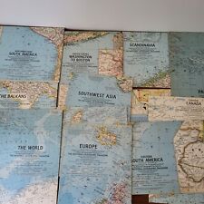Vintage National Geographic 1960s Maps Lot Of 13 No Duplicates picture