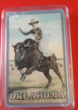 Cowboy Brahma Bull Rider Oklahoma playing cards New And Sealed, Vintage Western  picture