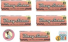 5X Blazy Susan 1 1/4 Pink Rolling Papers - 50 Pack, 50 Leaves Per Pack picture