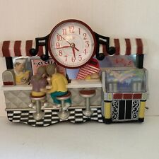 Eleco Nostalgic Diner 50s Musical Jukebox Ice Cream Parlor Clock 3d picture