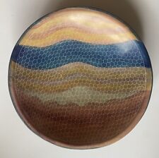 African Hand Carved Soapstone Bowl Kenya High 10” Diameter Heavy Rainbow Colors picture