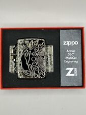 Wicca Design Deep Carved Black Ice Armor Zippo Lighter NEW 49689 picture