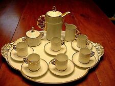 18 Piece Ornate Hutschenreuther Porcelain Gold Decorated Tea Service For 6 picture