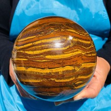 6.16LB Natural Tiger's Eye Ball Quartz Crystal Sphere Gem Healing Décor picture