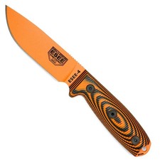4 1095 Carbon Steel Knife Black Sheath Orange Blade G10 Handle picture