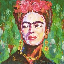 N948# 3 x Single Paper Napkins For Decoupage Painting Painted Lady Woman Frida picture