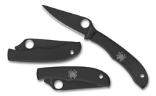 Spyderco HoneyBee Folding Knife Black SS Handle Drop Point Plain Edge C137BKP picture