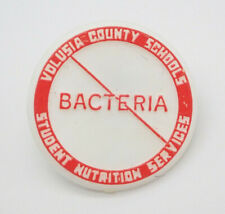 No Bacteria Volusia County Schools Vintage Lapel Pin picture