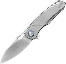 Kunwu Compact Folding Knife Gray Titanium Handle Elmax Plain Edge KUNK704C picture