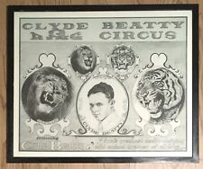 Vintage Framed Clyde Beatty Circus Poster Design by Jerry Booker 20
