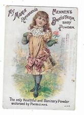 Old Trade Card Mennen's Borated Talcum Baby Powder Weber Drug Store Allentown PA picture