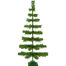 48'' Alpine Green Christmas Tree Tinsel Feather Style Holiday Tree 4FT Table-Top picture