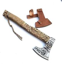 Custom Handmade Carbon Steel Viking Axe With Sheath (Free Shipping) picture