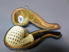 SMS MEERSHAUM HANDCARVED TURKEY SMOKING PIPE - W/ MATCHING CASE picture