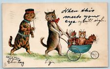 Postcard Louis Wain Cats When This Meets Your Eye Baby Buggy Tuck 1905 AA8 picture