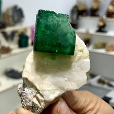 85G Rare transparent GREEN cubic fluorite mineral crystal sample/China picture