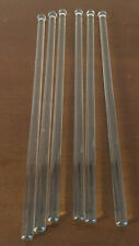 6 Vintage Clear Glass Cocktail Stir Sticks Rods 8” Long Clear Glass Pre Owned picture