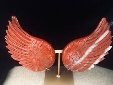 Red Jasper Wings Carving,Quartz crystal,Metaphysical,Unique,Display,Decor,Angel picture