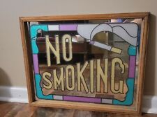 VINTAGE NO SMOKING MIRROR BAR SIGN Mirror 16x20 and Frame is 17 1/2 x 21  1/2 picture