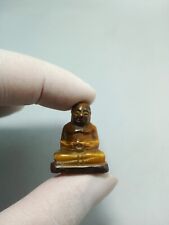 25mm Hand Carved Tiger Eyes Stone Happy Buddha Statue 100%Authentic NaturalStone picture