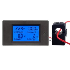 100A AC Digital LCD Current Energy Watt Kwh Panel Meter Ammeter Voltmeter + CT picture