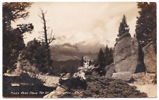 Pikes Peak Top of Mount Manitou Colorado Rocky Mountains 1938 RPPC Postcard picture