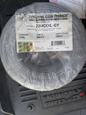 FREE SHIP - 500 ft 4C/22 AWG Stranded Coil Pack Security Alarm Cable, PVC, Gray picture