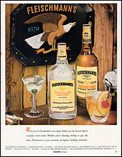 1955 Fleischmann's Blended whiskey gin Ameican eagle retro art print ad L94 picture