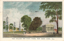 c1910 Yale College And State House  New Haven CT  P600 picture
