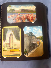 Vintage 1956 Spiral Bound Postcard Album w/71 Color Travel Postcards 4x6" picture