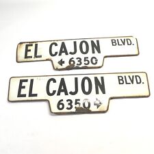 VINTAGE EL CAJON BLVD 6350 STREET SIGNS LOT OF 2 SAN DIEGO CA PRE OWNED 30