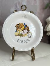 New Rae Dunn Pie Dish BE OUR GUEST Disney Princess Beauty and the Beast RARE picture
