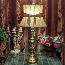 Tall Solid Brass Vintage Lamp with Custom Taupe Shade picture