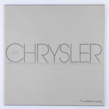 1972 Chrysler Lineup Dealer Sales Catalog NOS New Yorker Newport Brochure picture