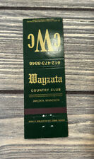 Vintage Wayzata Country Club Wayzata Minnesota Matchbook Cover picture