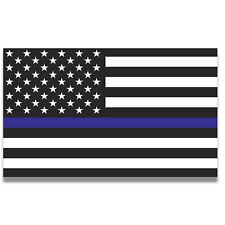 Thin Blue Line American Flag Magnet Decal, 5x8 Inches, Automotive Magnet Car picture