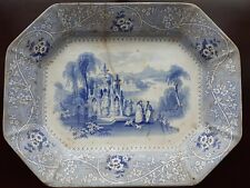 Antique 1830-40 W. ADAMS & SONS COLUMBIA STAFFORDSHIRE PLATTER TRAY Transferware picture