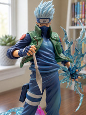 Naruto Kakashi Hatake Figure 24cm 9.4in Lightning Effect Kunai Anime Statue Gift picture