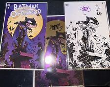 BATMAN OFF-WORLD #1 SKOTTIE YOUNG Virgin Foil Trade And B&W Cover Set ABC Signed picture