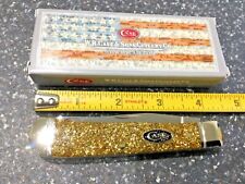 Case XX 50980 SparXX Gold Stardust Kirinite Smooth 2-Blade Trapper Folding Knife picture